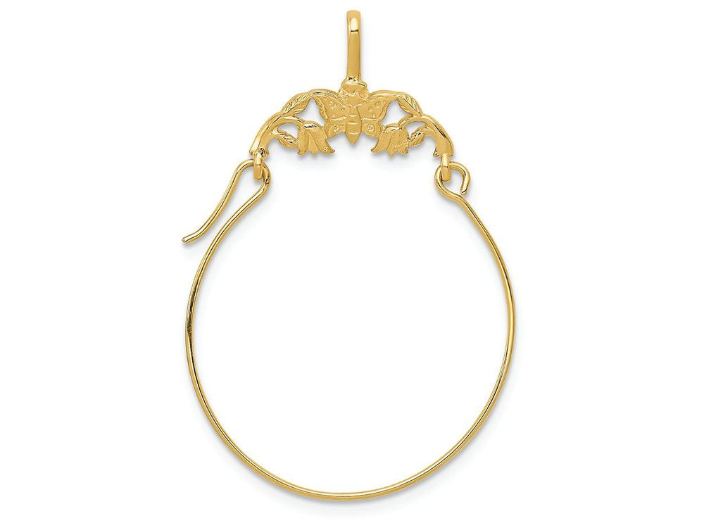 FJC Finejewelers 14k Yellow Gold Polished Butterflies Charm Holder