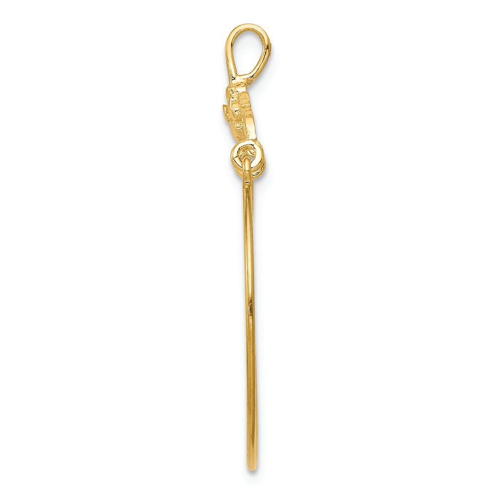 FJC Finejewelers 14k Yellow Gold Polished Floral Charm Holder