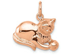 FJC Finejewelers 14k Rose Gold Solid Polished Open-backed Cat Charm