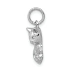 FJC Finejewelers 14k White Gold Bright Cut Satin Open-backed Cat Charm