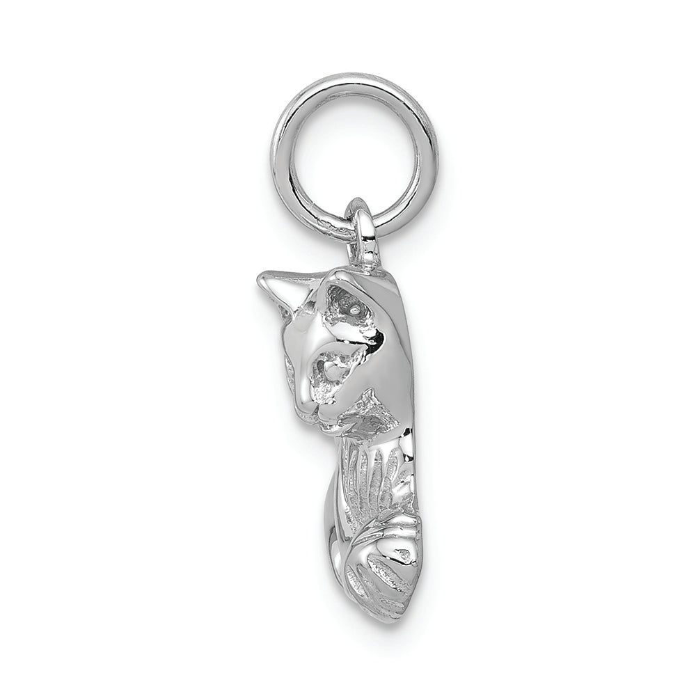 FJC Finejewelers 14k White Gold Bright Cut Satin Open-backed Cat Charm