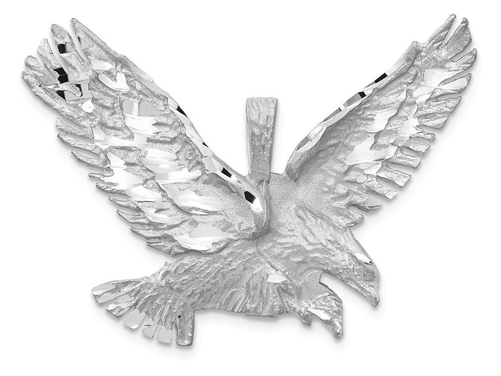 FJC Finejewelers 14k White Gold Polished Bright Cut Eagle Charm