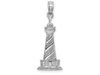 FJC Finejewelers 14k White Gold White Cape Hatteras Lighthouse Charm
