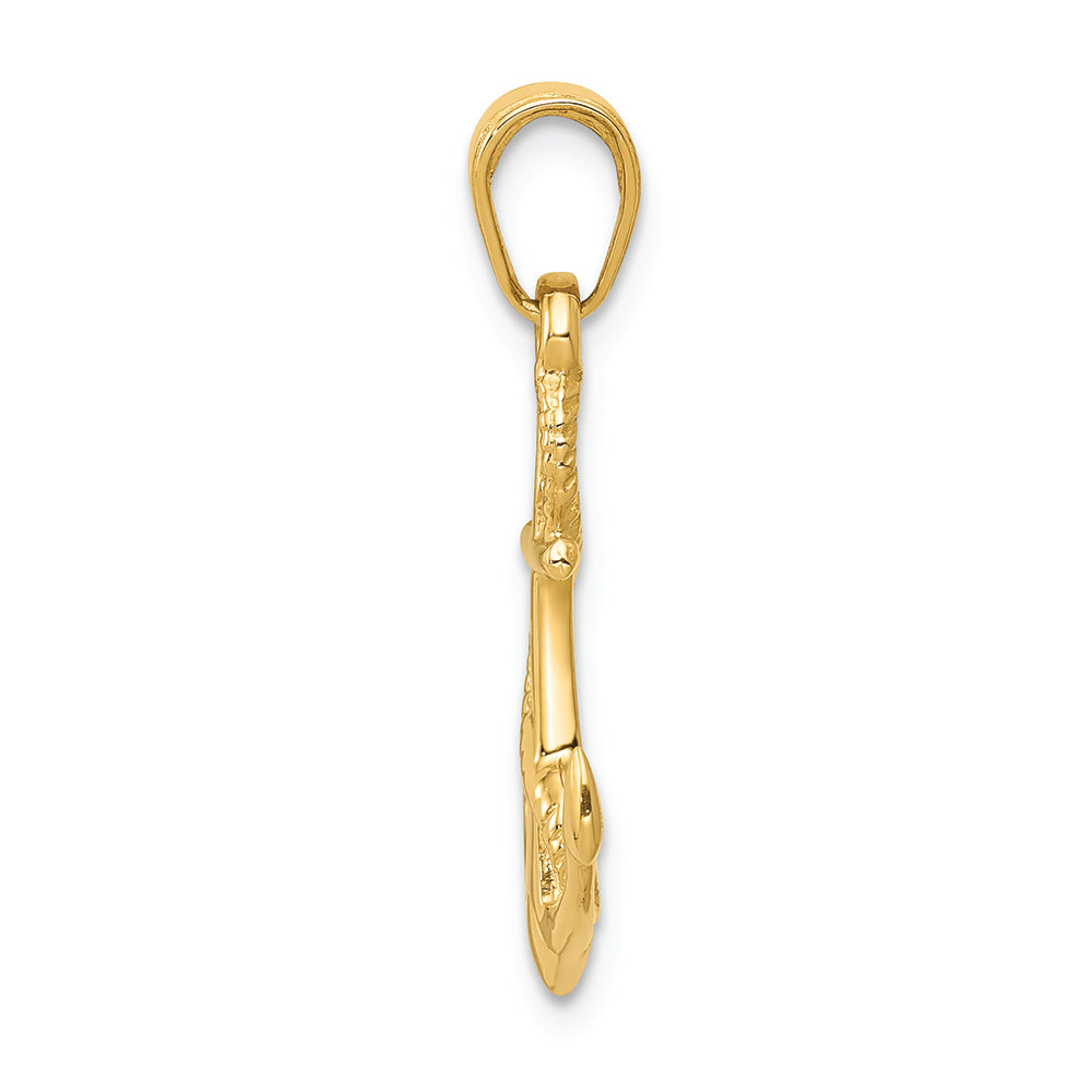 FJC Finejewelers 14k Yellow Gold Solid Polished 3d Anchor Charm