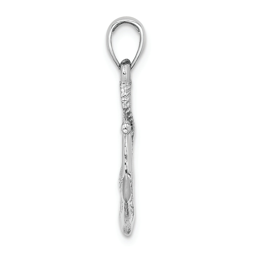 FJC Finejewelers 14k White Gold White 3d Anchor with Rope Polish Charm