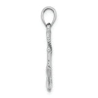FJC Finejewelers 14k White Gold White 3d Anchor with Rope Polish Charm