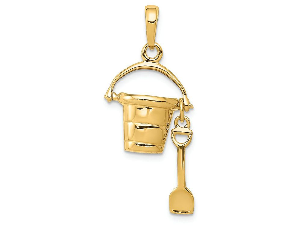 FJC Finejewelers 14k Yellow Gold Polished 3d Moveable Pail Shovel Charm