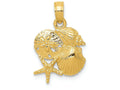 FJC Finejewelers 14k Yellow Gold Solid Polished Mini Shell Cluster Charm