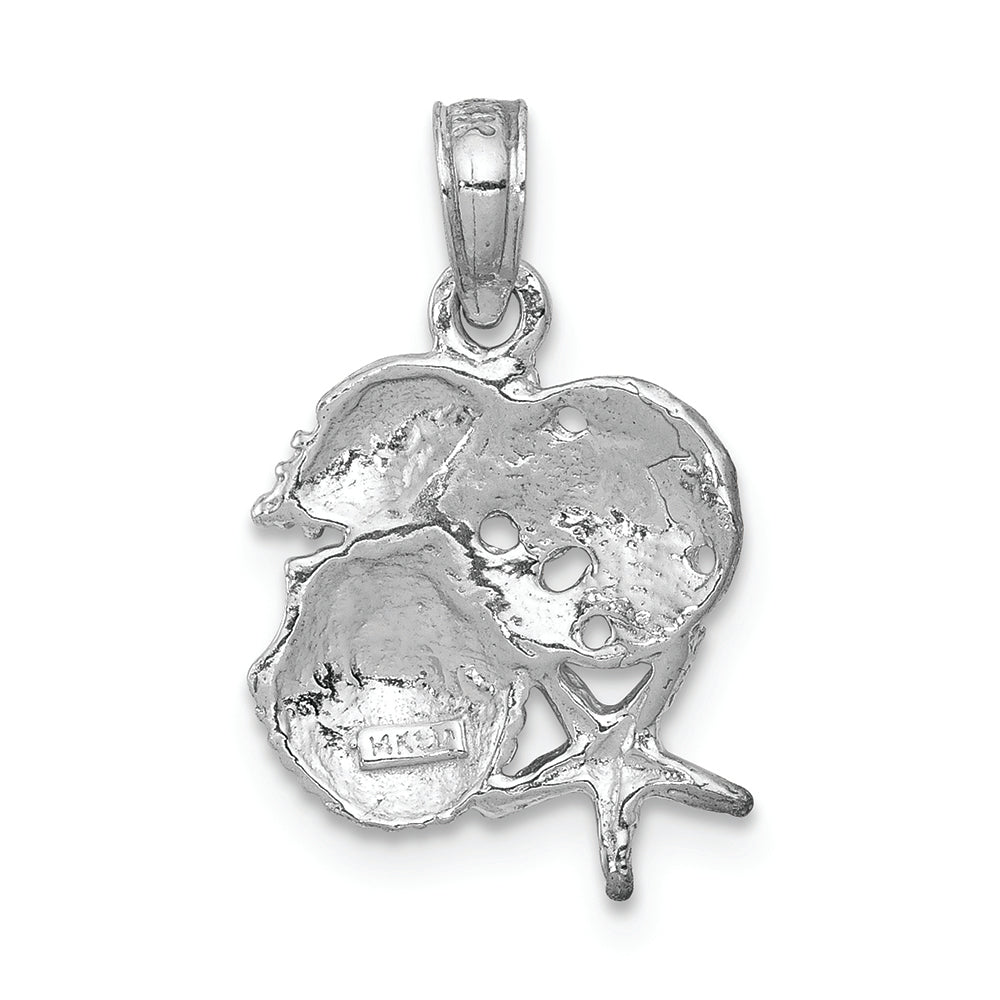 FJC Finejewelers 14k White Gold White Four Shell Mini Cluster Charm