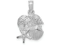 FJC Finejewelers 14k White Gold White Four Shell Mini Cluster Charm
