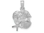 FJC Finejewelers 14k White Gold White Four Shell Mini Cluster Charm