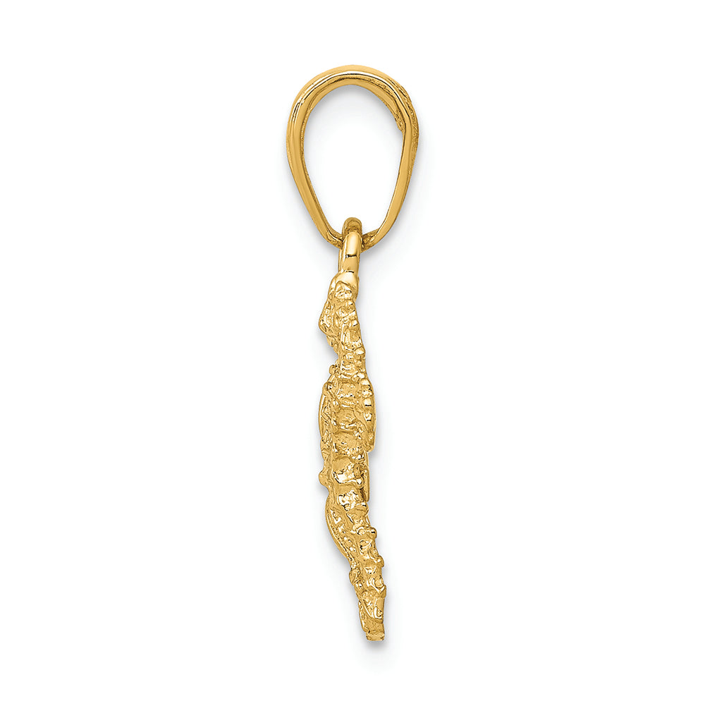 FJC Finejewelers 14k Yellow Gold Solid Seahorse Starfish Charm