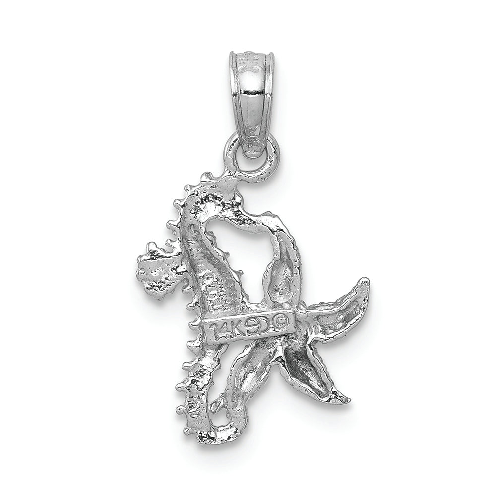 FJC Finejewelers 14k White Gold White Starfish Seahorse Charm