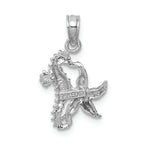 FJC Finejewelers 14k White Gold White Starfish Seahorse Charm