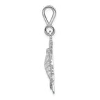 FJC Finejewelers 14k White Gold Solid Polished Open-backed Sea Turtle Charm