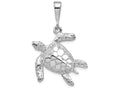 FJC Finejewelers 14k White Gold Solid Polished Open-backed Sea Turtle Charm