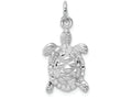 FJC Finejewelers 14k White Gold Solid Polished Open-backed Turtle Charm