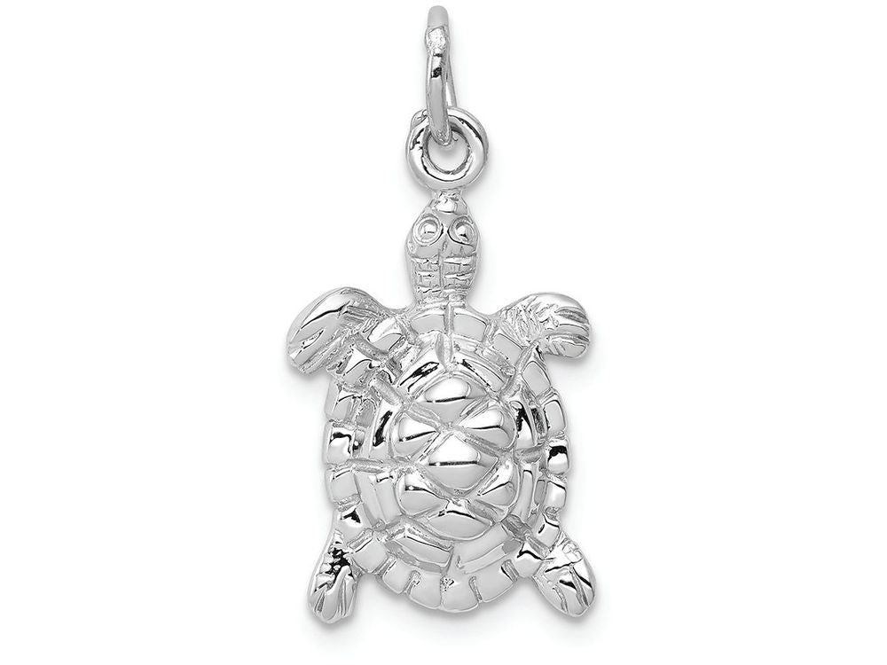 FJC Finejewelers 14k White Gold Solid Polished Open-backed Turtle Charm