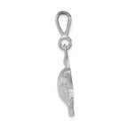 FJC Finejewelers 14k White Gold Solid Polished Open-backed Sea Turtle Charm
