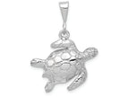 FJC Finejewelers 14k White Gold Solid Polished Open-backed Sea Turtle Charm