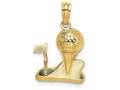 FJC Finejewelers 14k Yellow Gold Solid Polished Golfing Charm