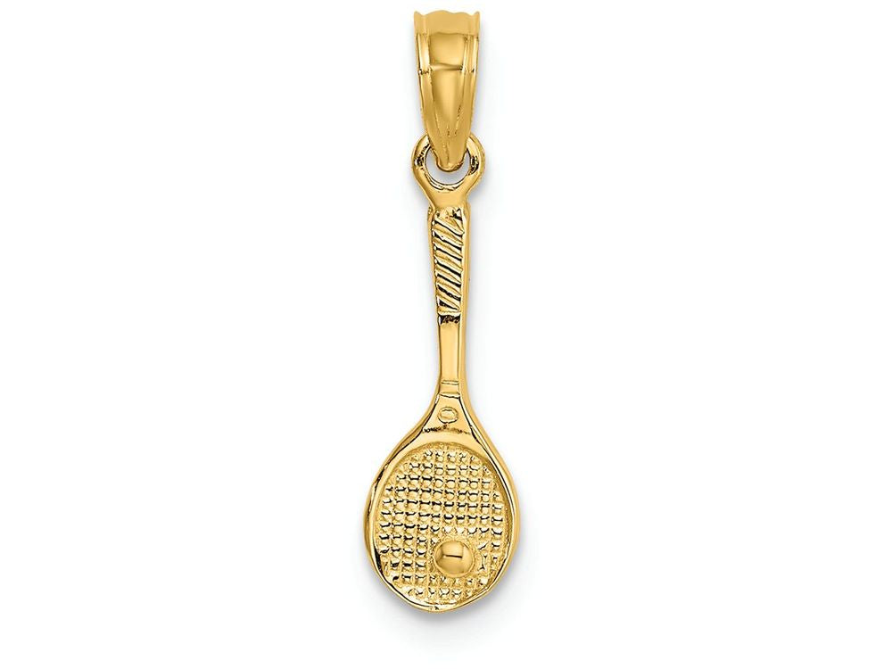FJC Finejewelers 14k Yellow Gold Solid Polished 3d Tennis Racquet Charm
