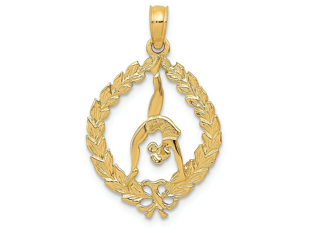 FJC Finejewelers 14k Yellow Gold Solid Polished Framed Gymnast Charm