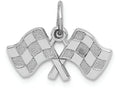 FJC Finejewelers 14k White Gold Polished Checkered Flags Charm