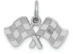 FJC Finejewelers 14k White Gold Polished Checkered Flags Charm