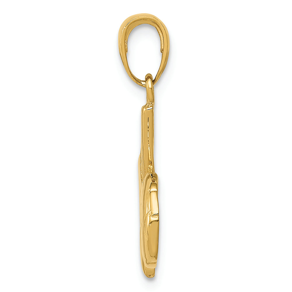 FJC Finejewelers 14k Yellow Gold Solid Open-backed Soccer Shoe Ball Charm