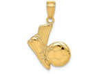 FJC Finejewelers 14k Yellow Gold Solid Open-backed Soccer Shoe Ball Charm