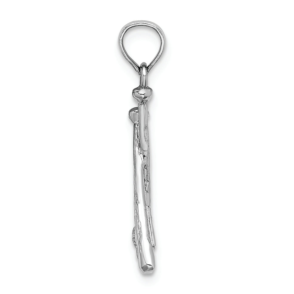 FJC Finejewelers 14k White Gold White Baseball Bats Ball Charm