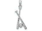 FJC Finejewelers 14k White Gold White Baseball Bats Ball Charm