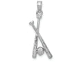 FJC Finejewelers 14k White Gold White Baseball Bats Ball Charm