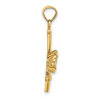 FJC Finejewelers 14k Yellow Gold Solid Open-backed Glovebatball Baseball Charm