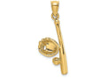 FJC Finejewelers 14k Yellow Gold Solid Open-backed Glovebatball Baseball Charm