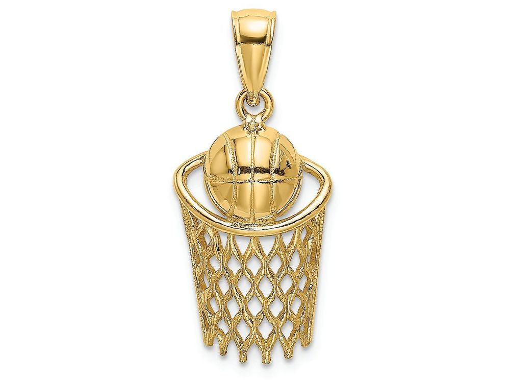 FJC Finejewelers 14k Yellow Gold Polished Basketball Net Charm