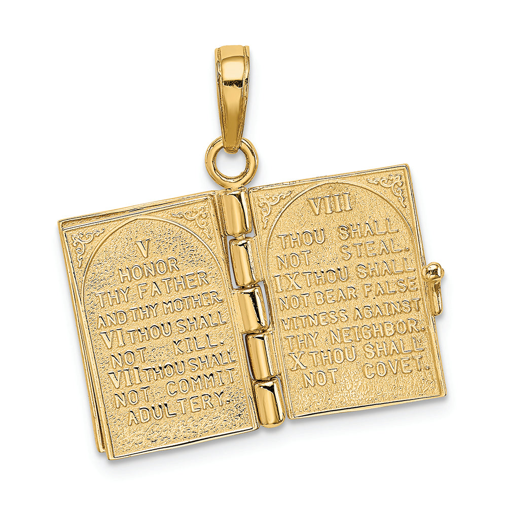 FJC Finejewelers 14k Yellow Gold Ten Commandments Bible Charm