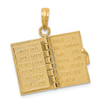 FJC Finejewelers 14k Yellow Gold Lords Prayer Bible Charm