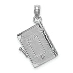FJC Finejewelers 14k White Gold 3d Bible Book with Cross Covermoveable Page Charm