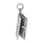 FJC Finejewelers 14k White Gold 3d Bible Book with Cross Covermoveable Page Charm