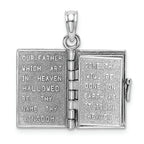 FJC Finejewelers 14k White Gold 3d Bible Book with Cross Covermoveable Page Charm
