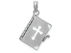 FJC Finejewelers 14k White Gold 3d Bible Book with Cross Covermoveable Page Charm