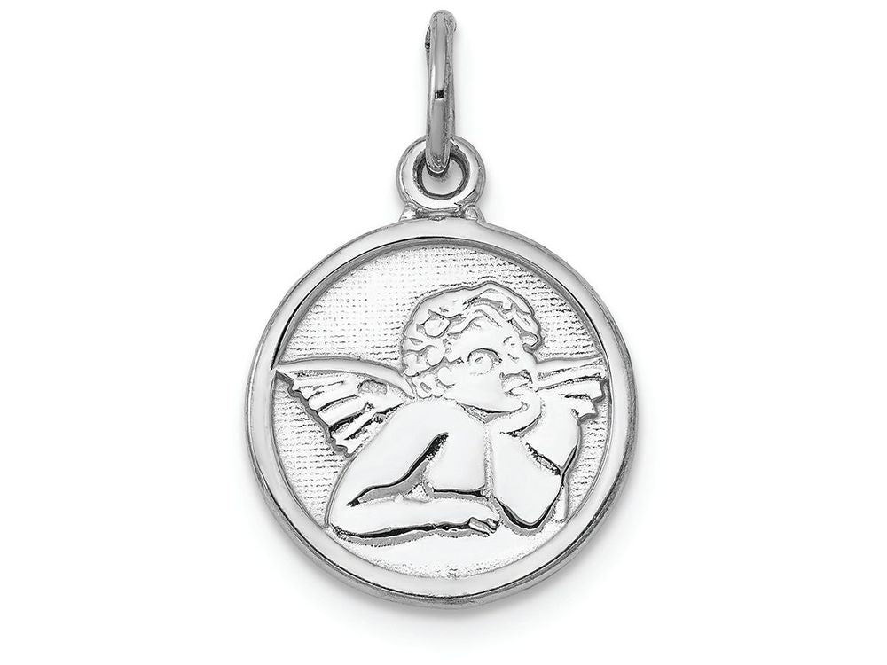 FJC Finejewelers 14k White Gold Polished Angel Charm