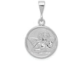 FJC Finejewelers 14k White Gold Polished Satin Angel Charm