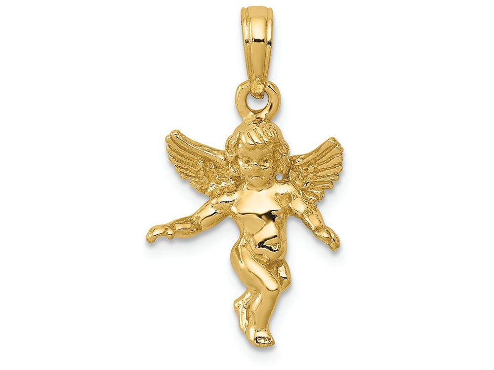 FJC Finejewelers 14k Yellow Gold Polished Solid Angel Charm