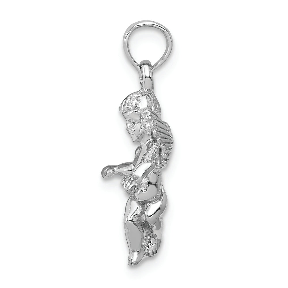 FJC Finejewelers 14k White Gold 3d Guardian Angel Charm
