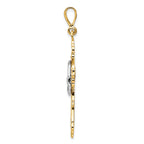 FJC Finejewelers 14k Two-tone Gold Claddagh Cross Charm