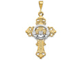 FJC Finejewelers 14k Two-tone Gold Claddagh Cross Charm