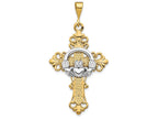 FJC Finejewelers 14k Two-tone Gold Claddagh Cross Charm